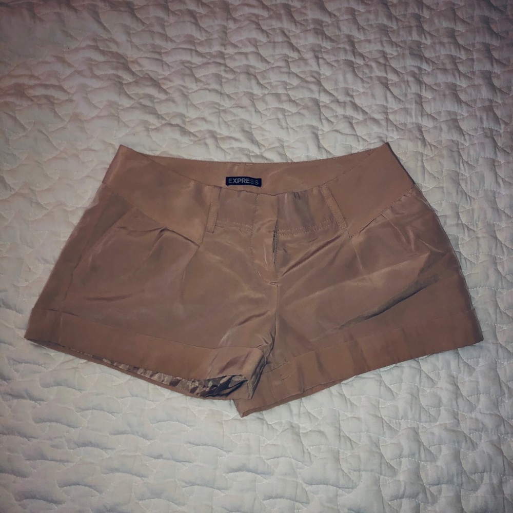 Express: Muave Silk Dress Shorts